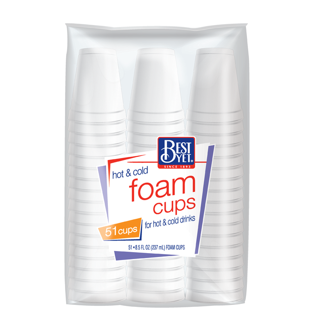 Best yet foam cups 51ct 8.5oz