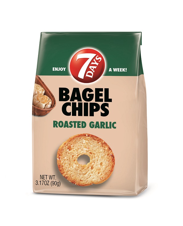 7days roasted garlic bagel chips 3.17oz