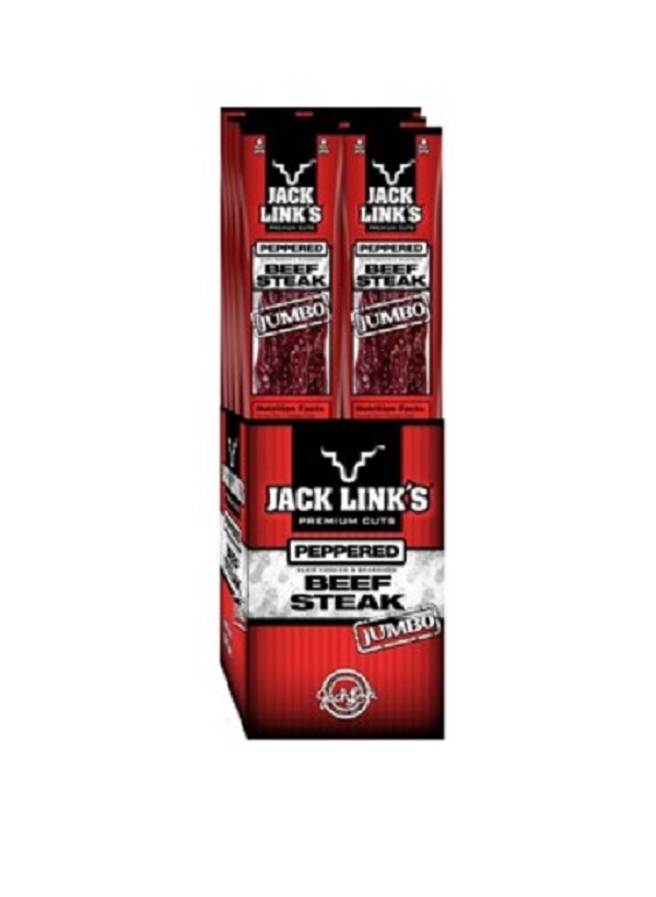 Jack links peppered jumbo beef steak 12ct 2oz