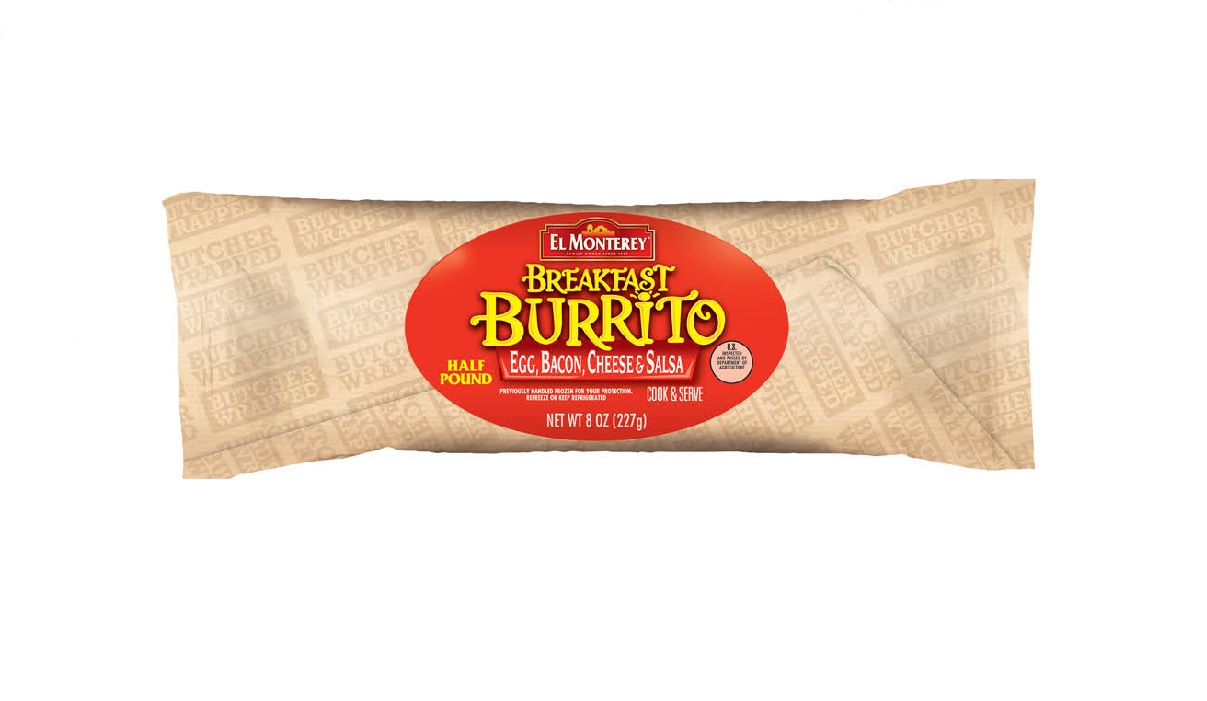 El monterey egg bacon cheese salsa burrito 8oz