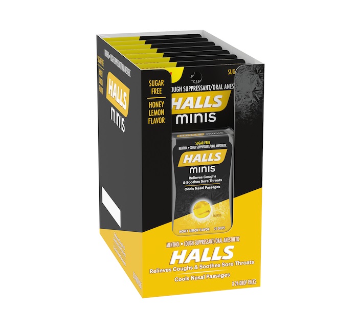 Halls honey lemon mini sugar free 8ct