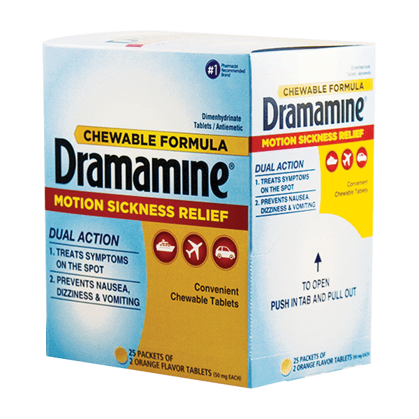 Dramamine dispenser 25/2ct