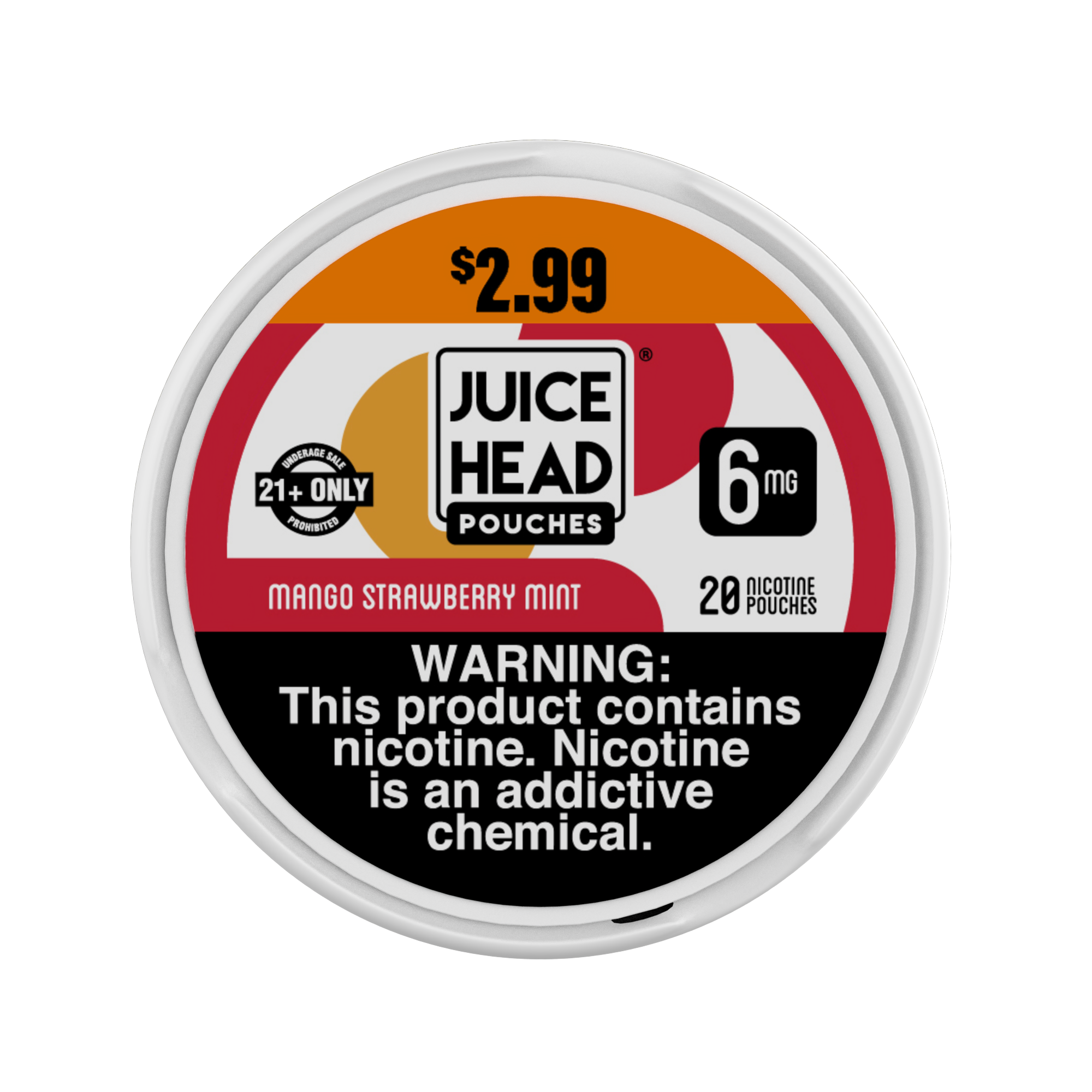 Juice head mngo strw mnt $2.99 nic pch 6mg 20ct