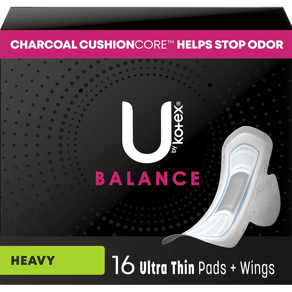 U-kotex balance ultra thin wing pad heavy 16ct