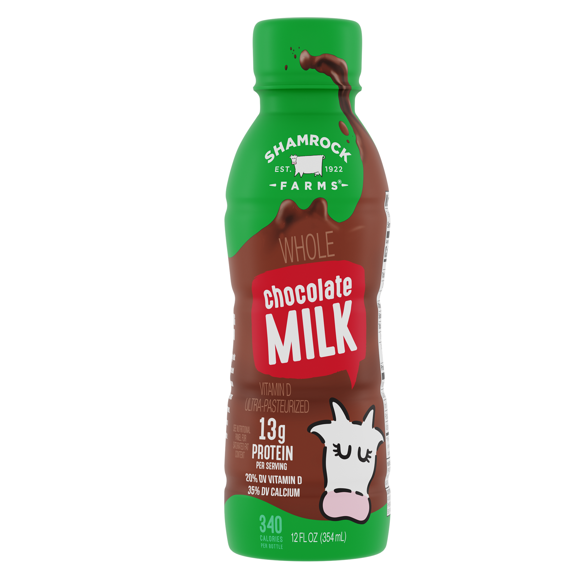 Shamrock farms chocolate esl whole milk 12ct 12oz