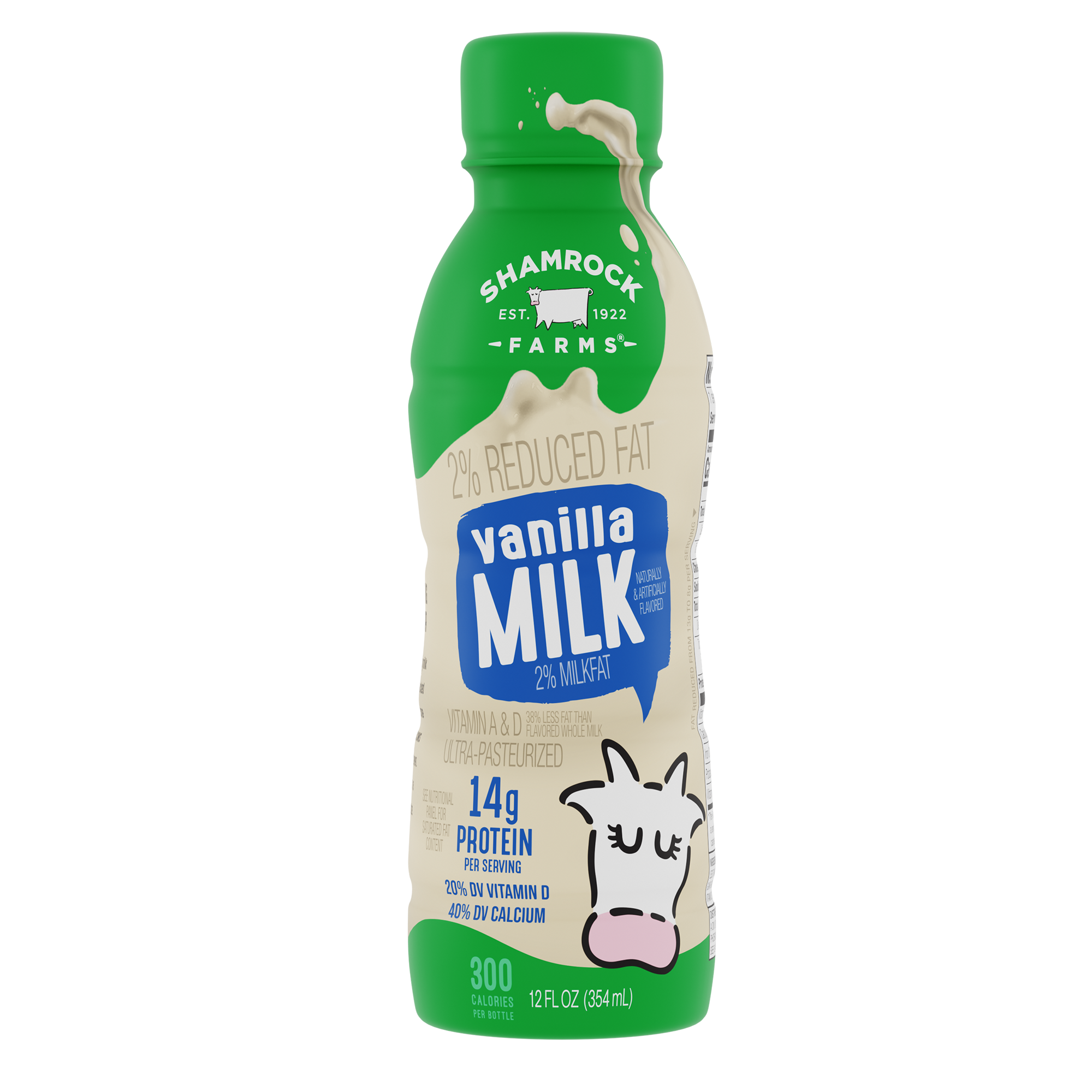 Shamrock farms vanilla esl 2% milk 12ct 12oz