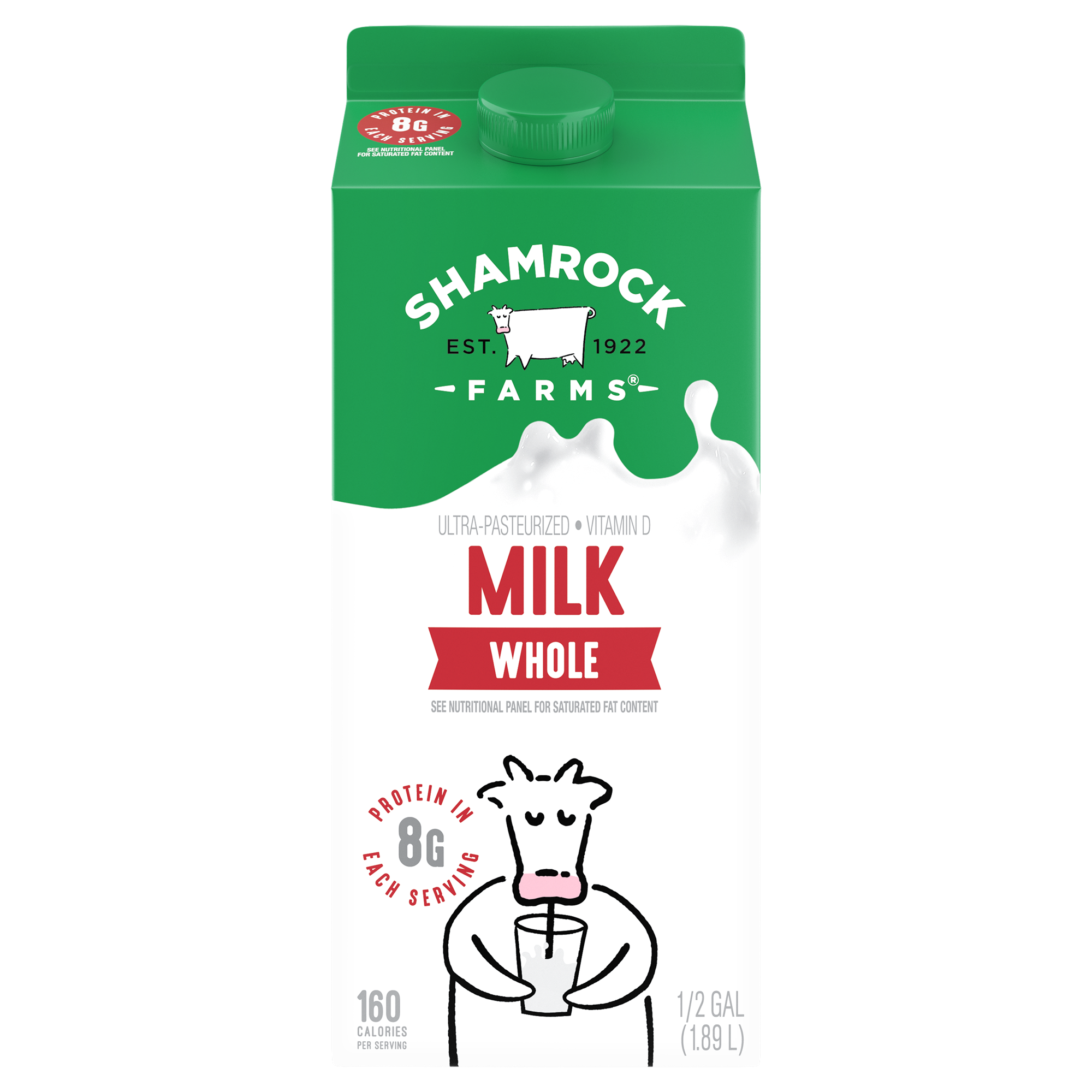 Shamrock farms white esl 2% milk 64oz