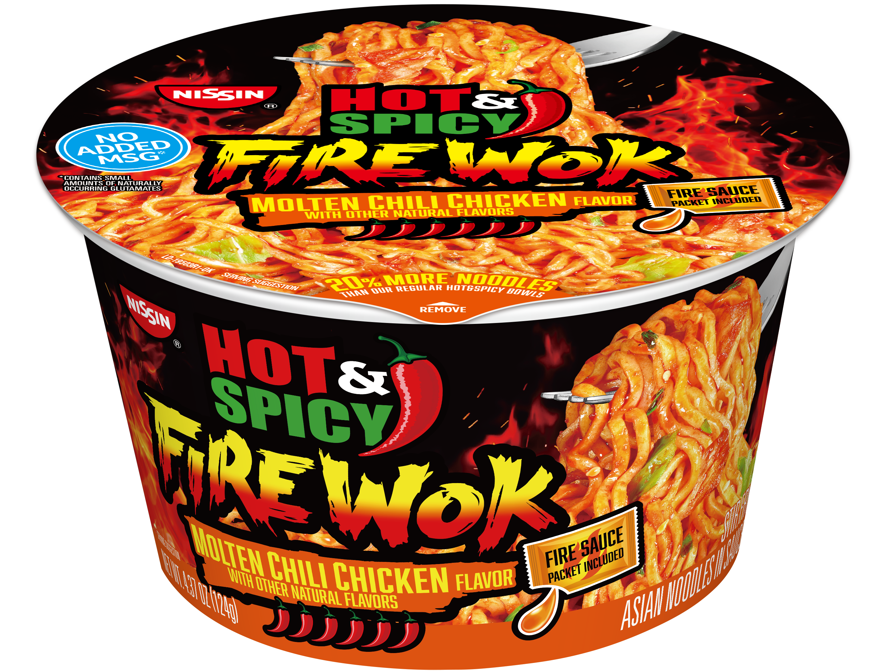 Nissin hot&spicy molten chili ckn bowl 6ct 4.37oz