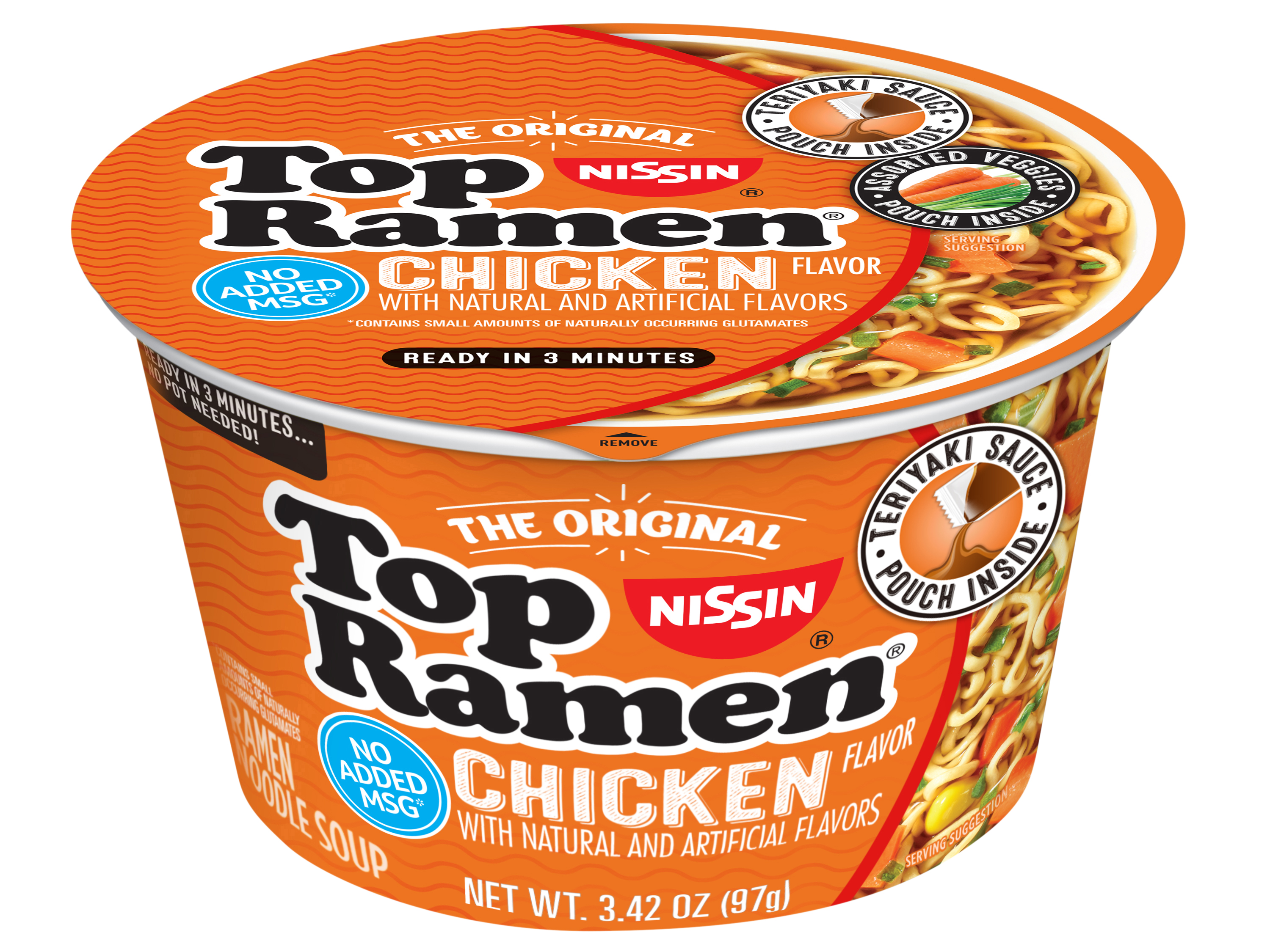 Nissin top ramen chicken noodles bowl 6ct 3.42oz