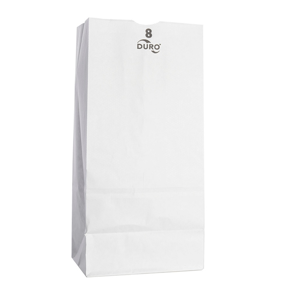 Duro white paper bags # 8 500ct