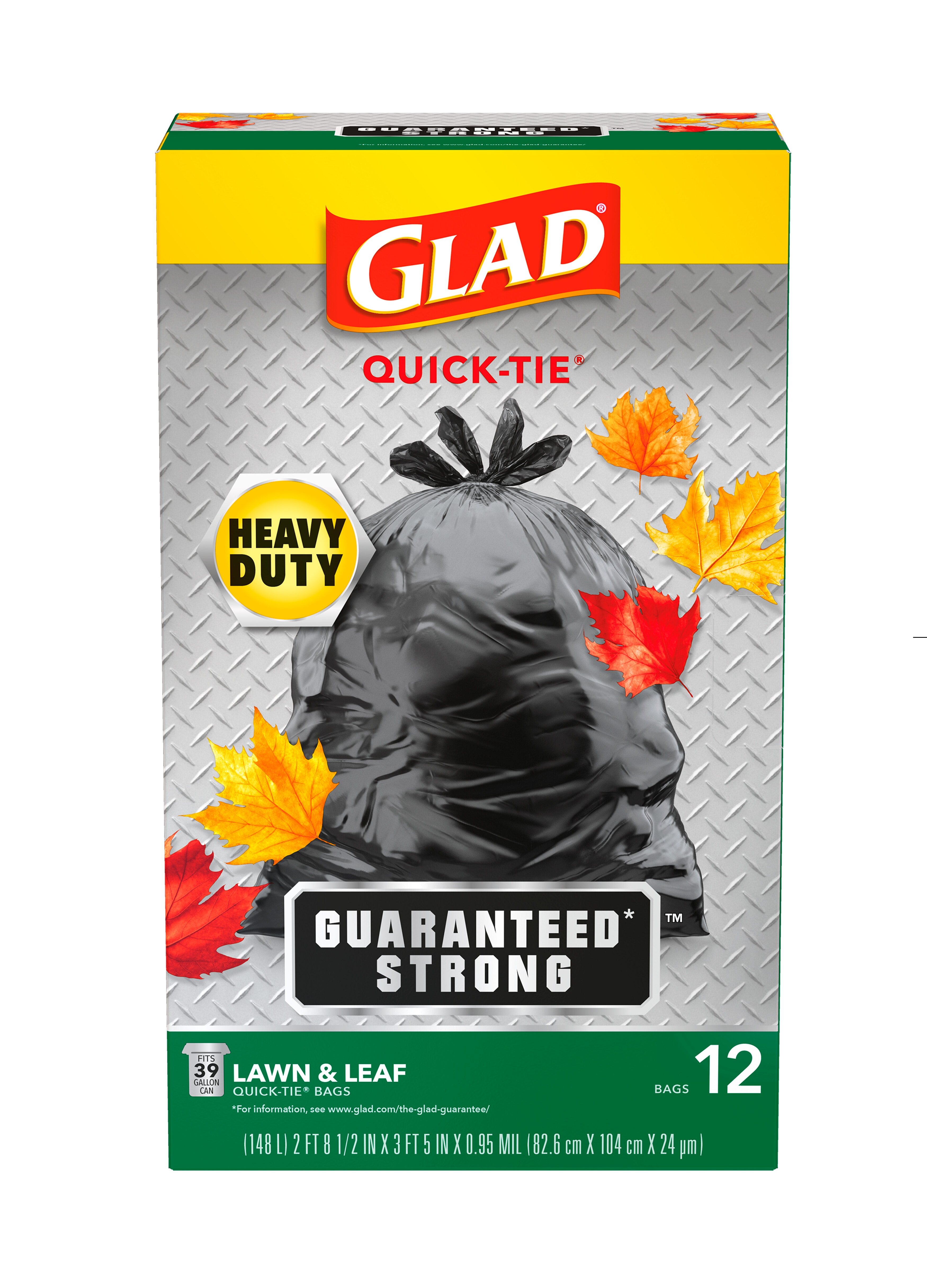 Glad lawn quick-tie bags 39ga 12ct