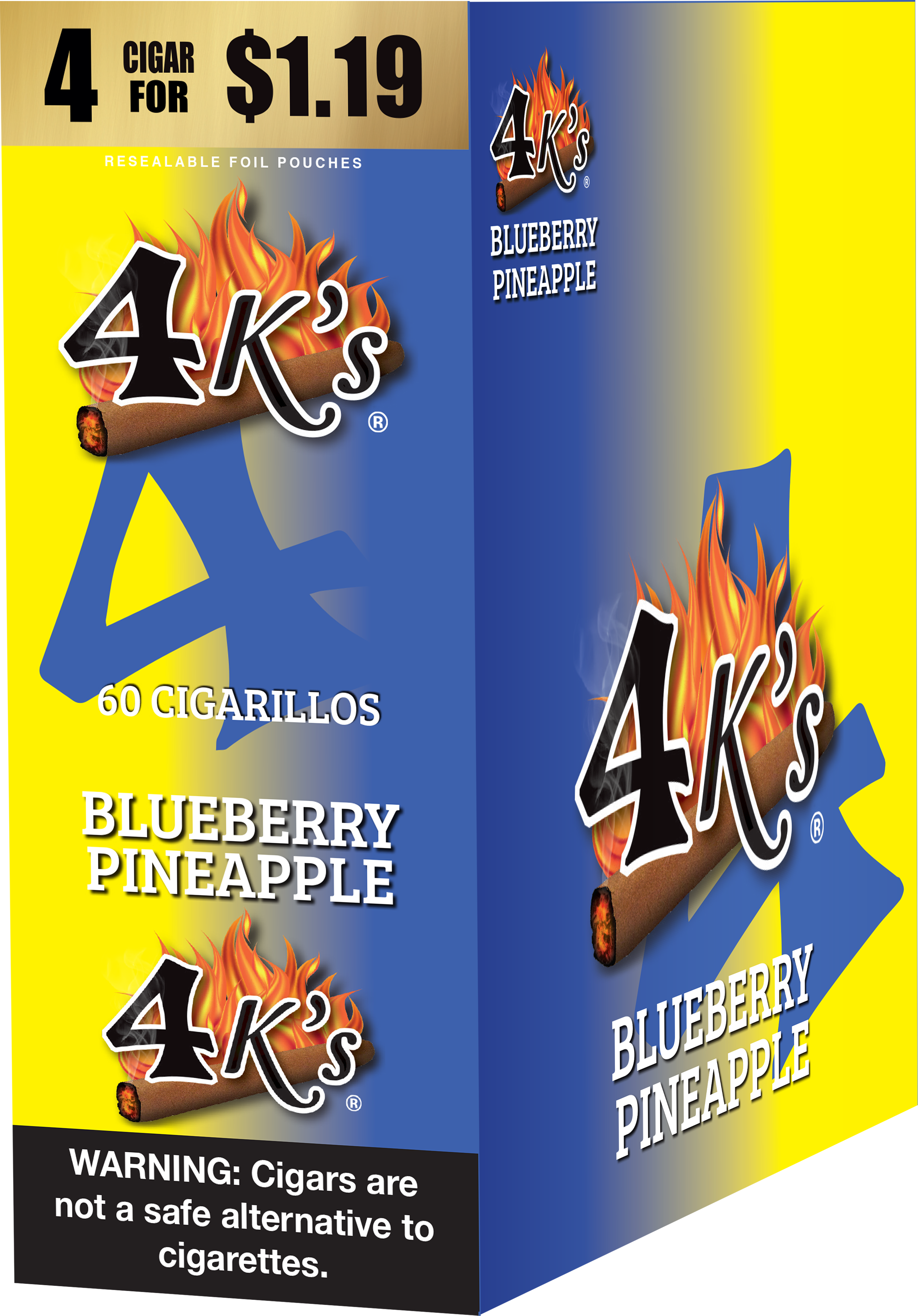 4kings blueberry pineapple 4/$1.19 f.p. 15/4pk